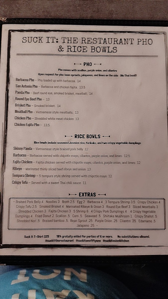 Suck It The Restaurant Menu - Image 4