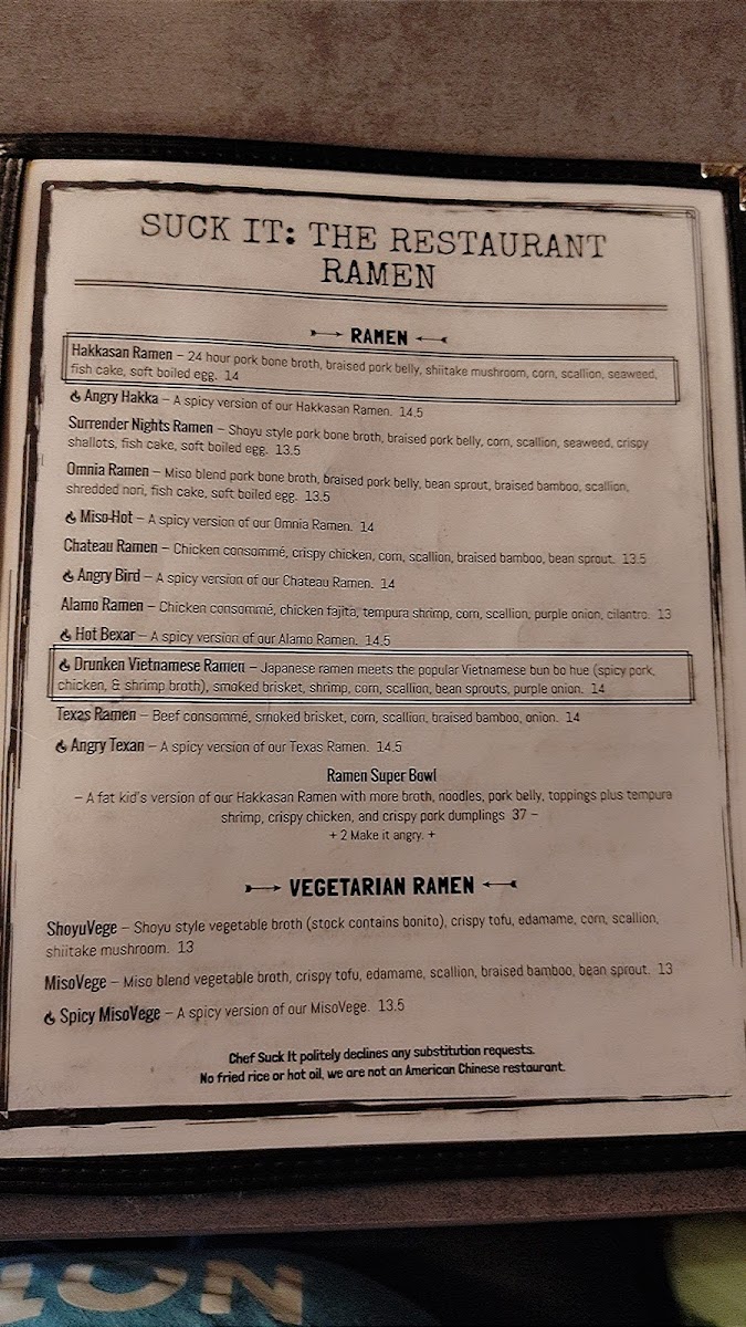 Suck It The Restaurant Menu - Image 5