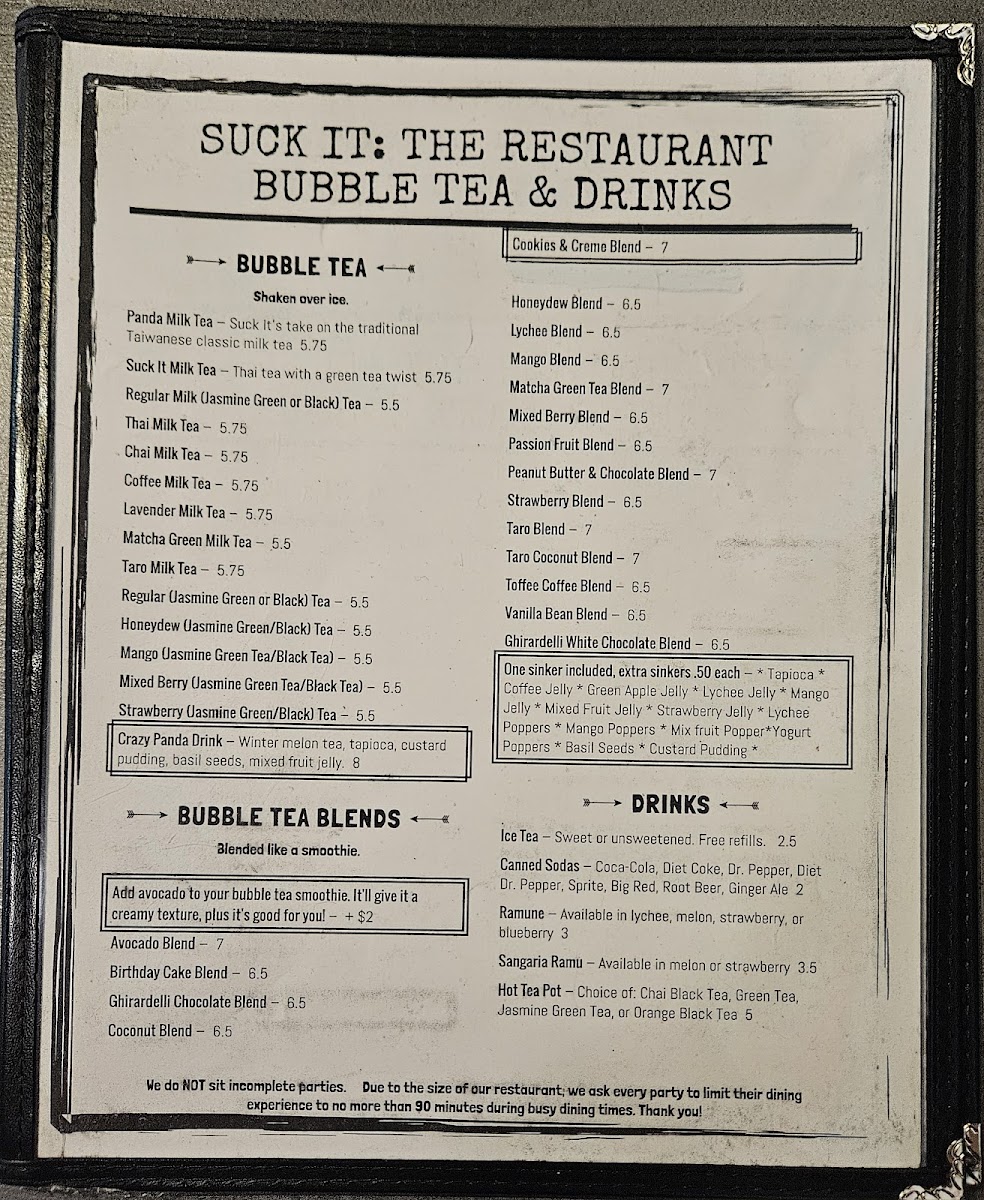 Suck It The Restaurant Menu - Image 6